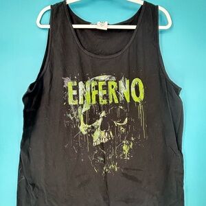 Black Tank Top with Skull and ENFERNO Print XL